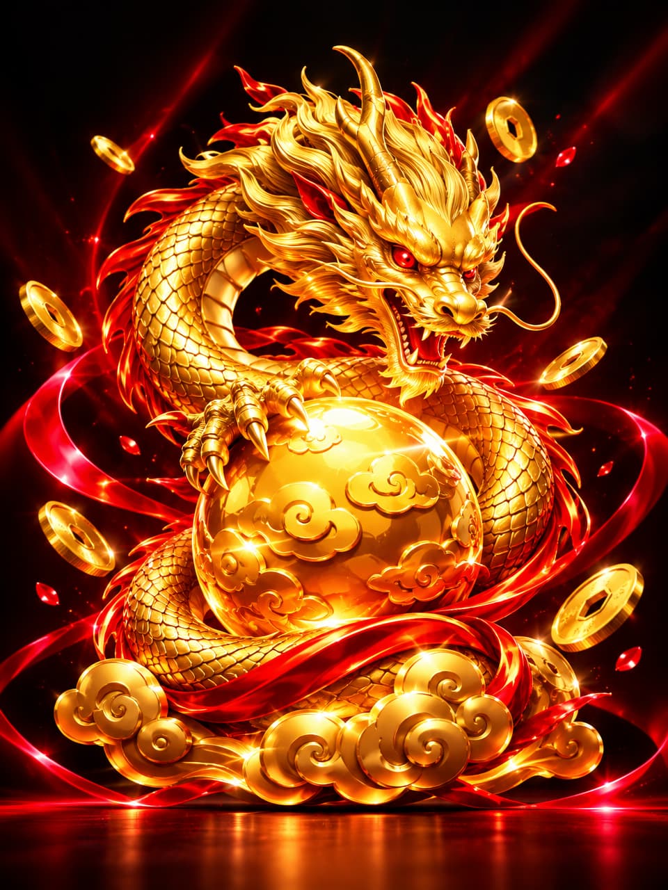 ภาพเกม Golden Dragon ที่ออกแบบใหม่สำหรับ bplay888 - บีเพล888